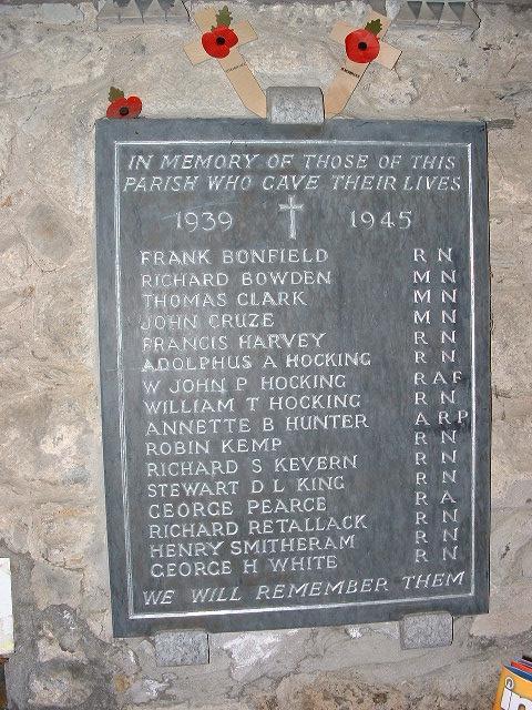 ST KEVERNE WALL MEMORIAL