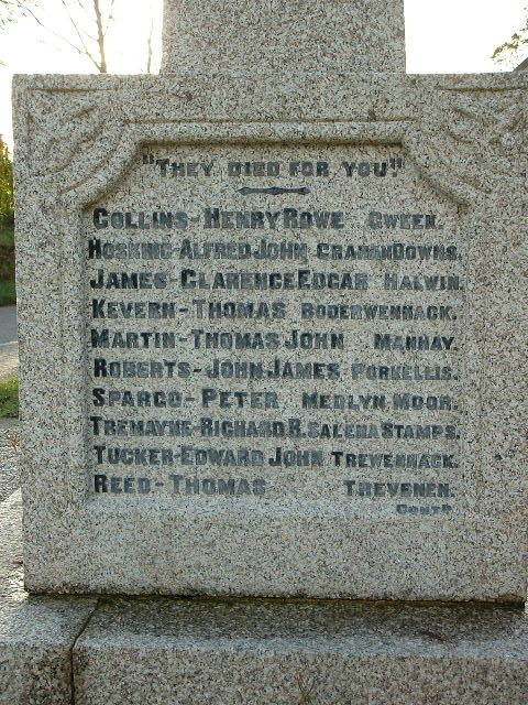 WENDRON WAR MEMORIAL