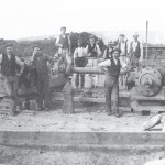 WHEAL VOR `CREASES` SHAFT MINERS 1908  The outline of Tregonning Hill can be seen in the background.