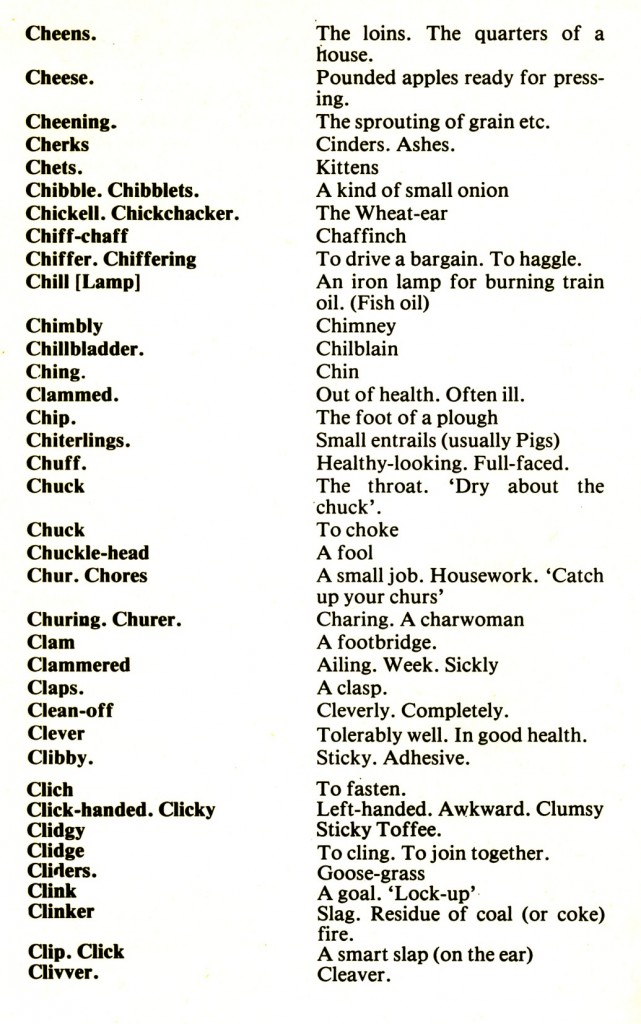 CORNISH DIALECT WORDS C