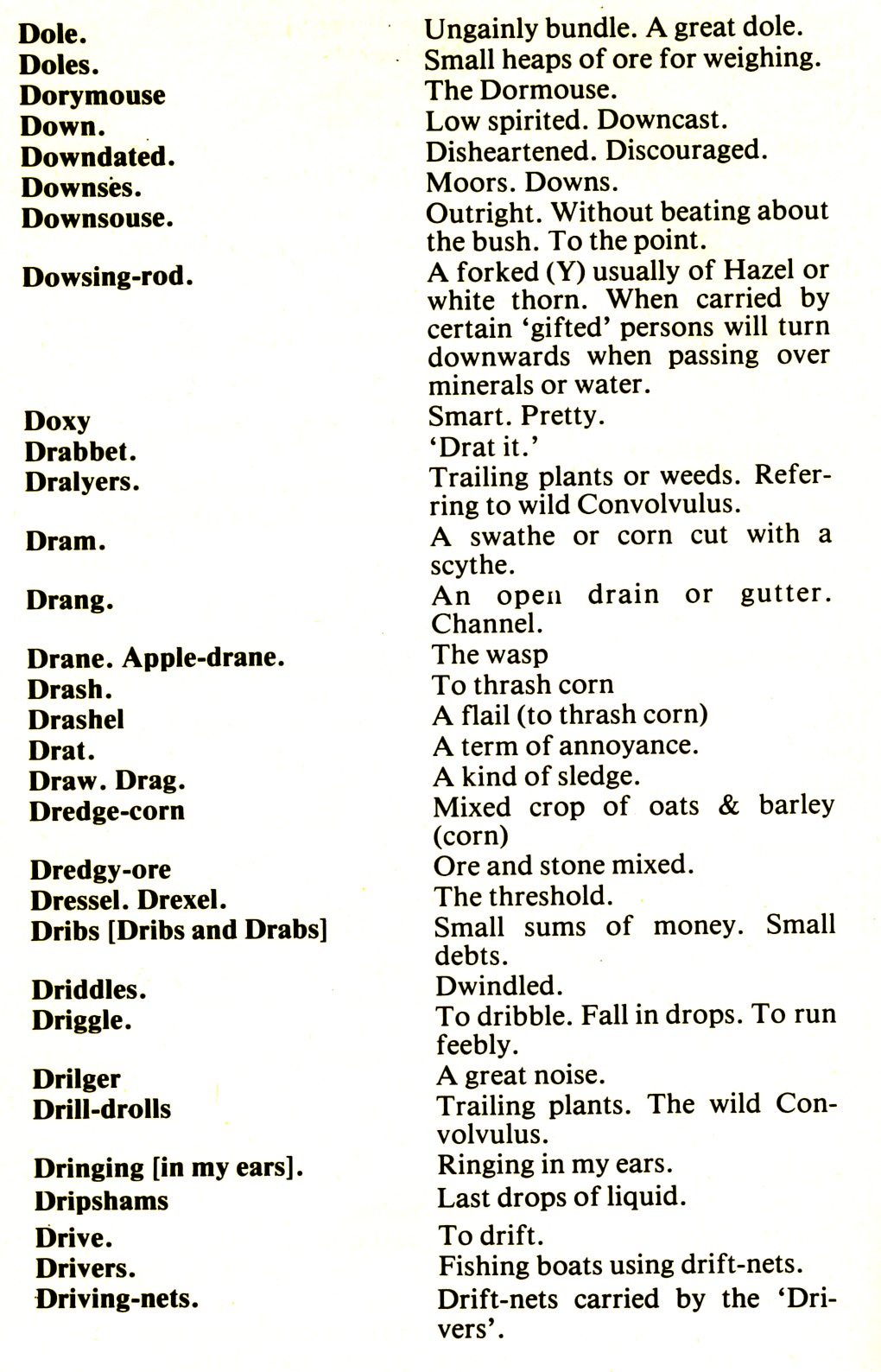 CORNISH DIALECT WORDS D