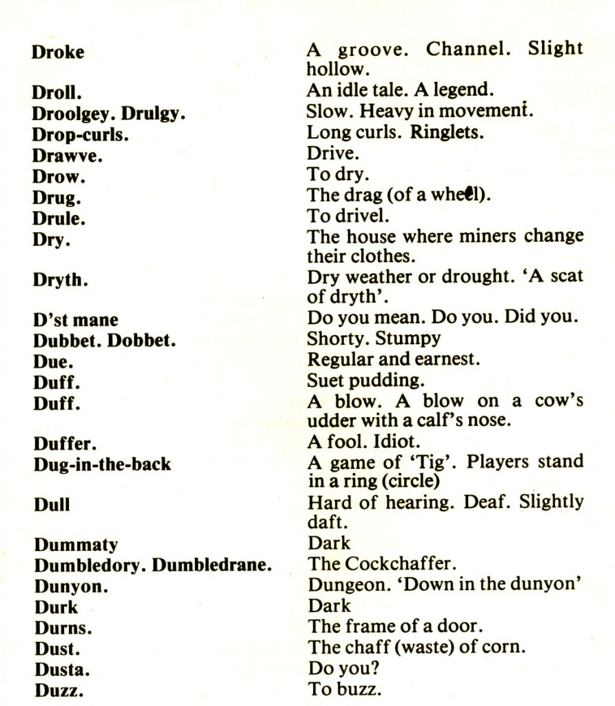 CORNISH DIALECT WORDS D